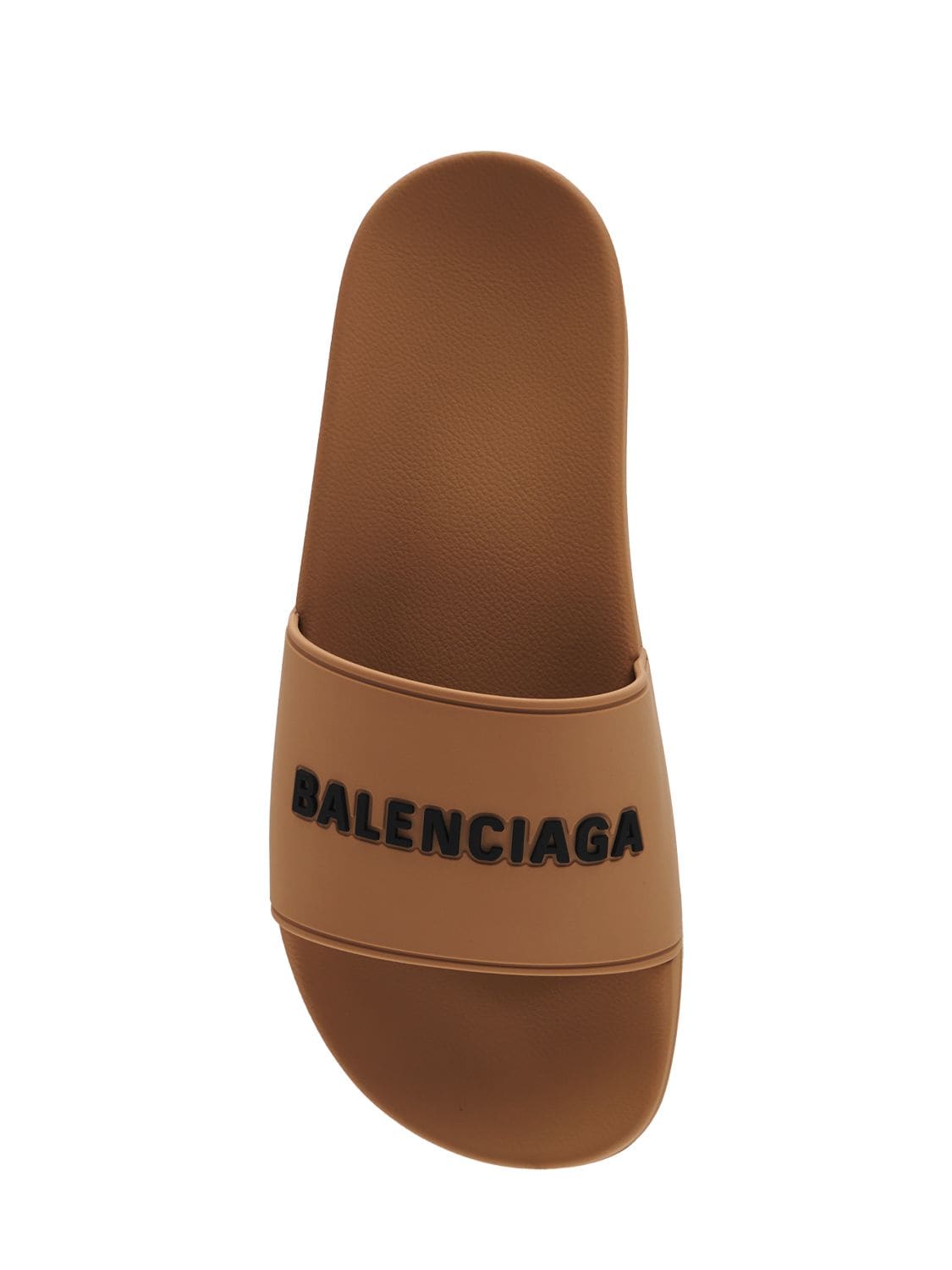 Shop Balenciaga 10mm Pool Rubber Slide Sandals In Beige