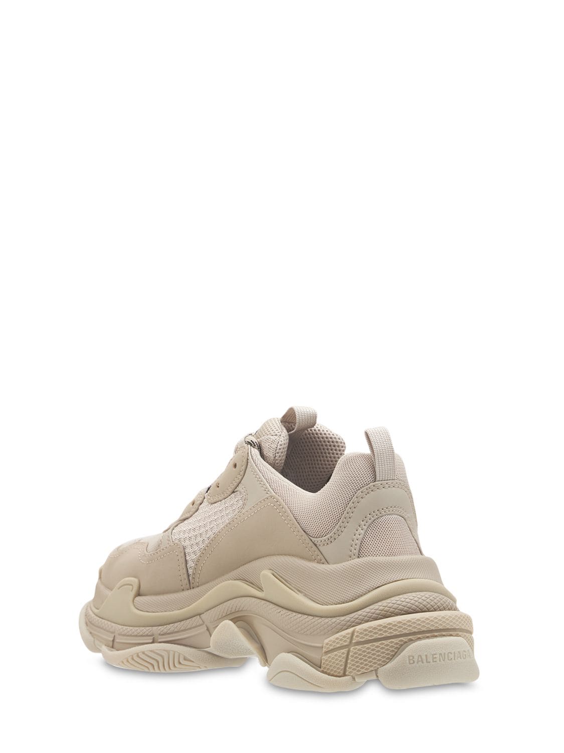 Shop Balenciaga 60mm Triple S Faux Leather Sneakers In 베이지