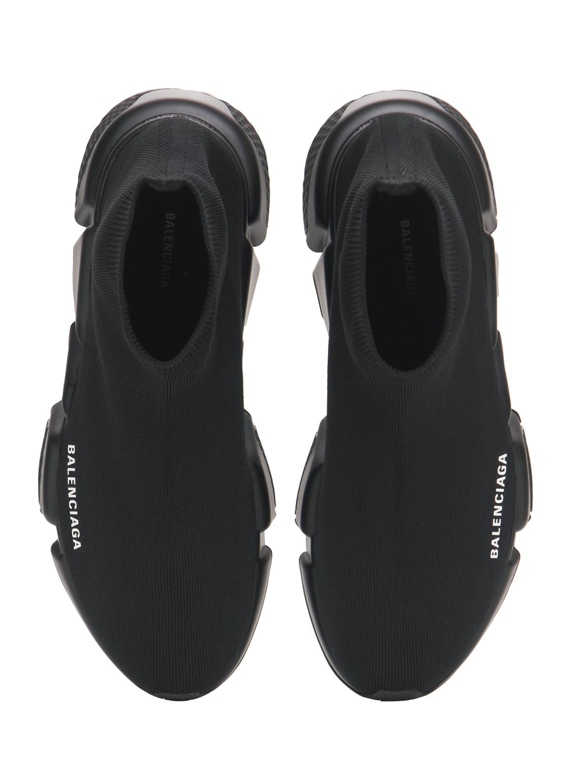 Shop Balenciaga 30mm Speed Recycled Knit Sneakers In Black