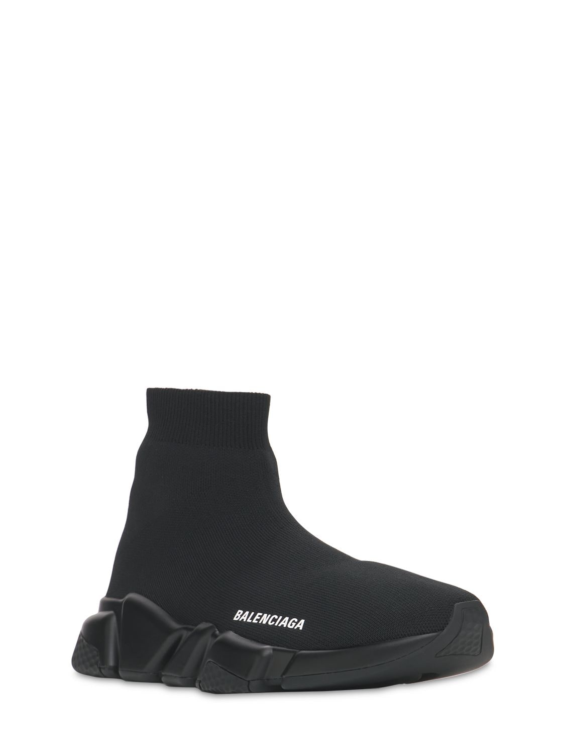 Shop Balenciaga 30mm Speed Recycled Knit Sneakers In Black