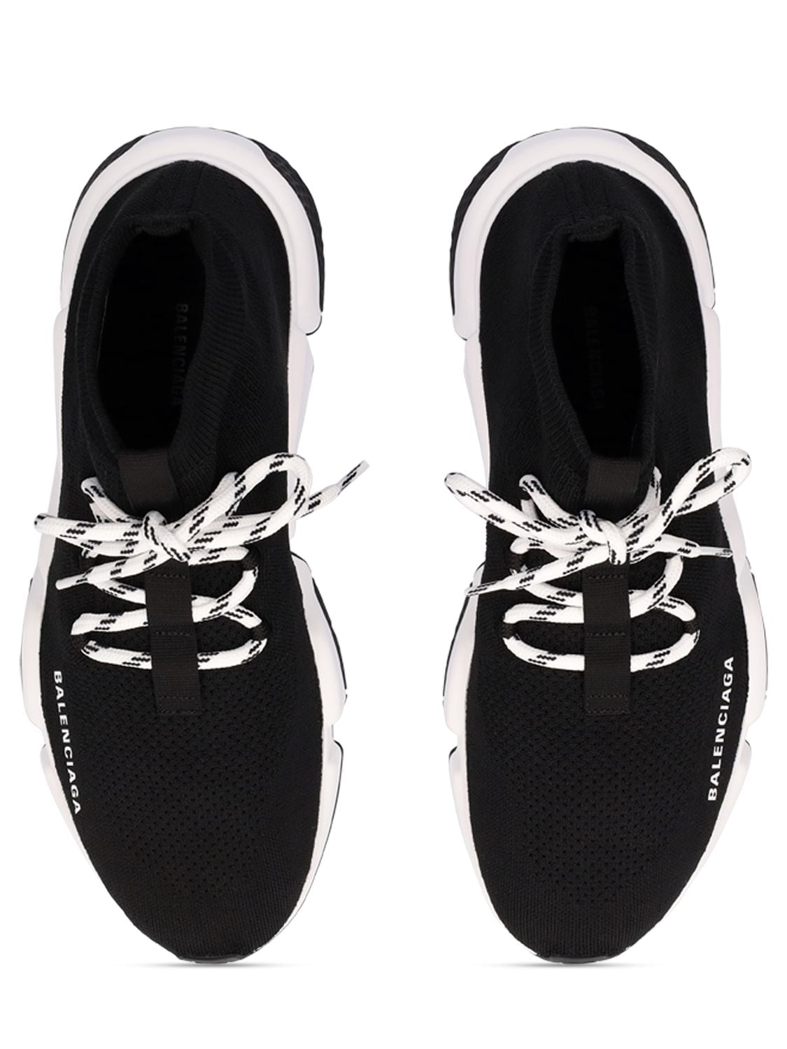 Shop Balenciaga 30mm Speed Knit Lace-up Sneakers In Black