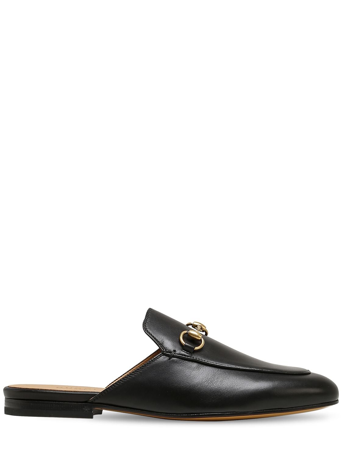 Shop Gucci 10mm Princetown Leather Mules In Black