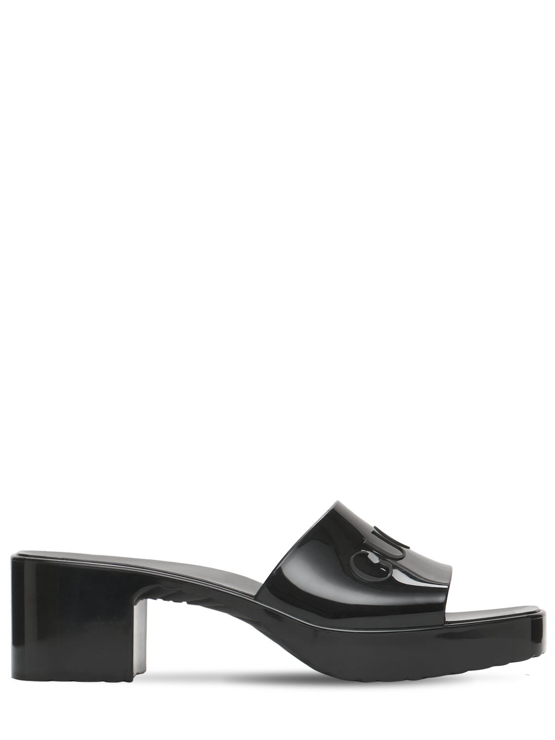 Shop Gucci 60mm Rubber Slide Sandals In Black