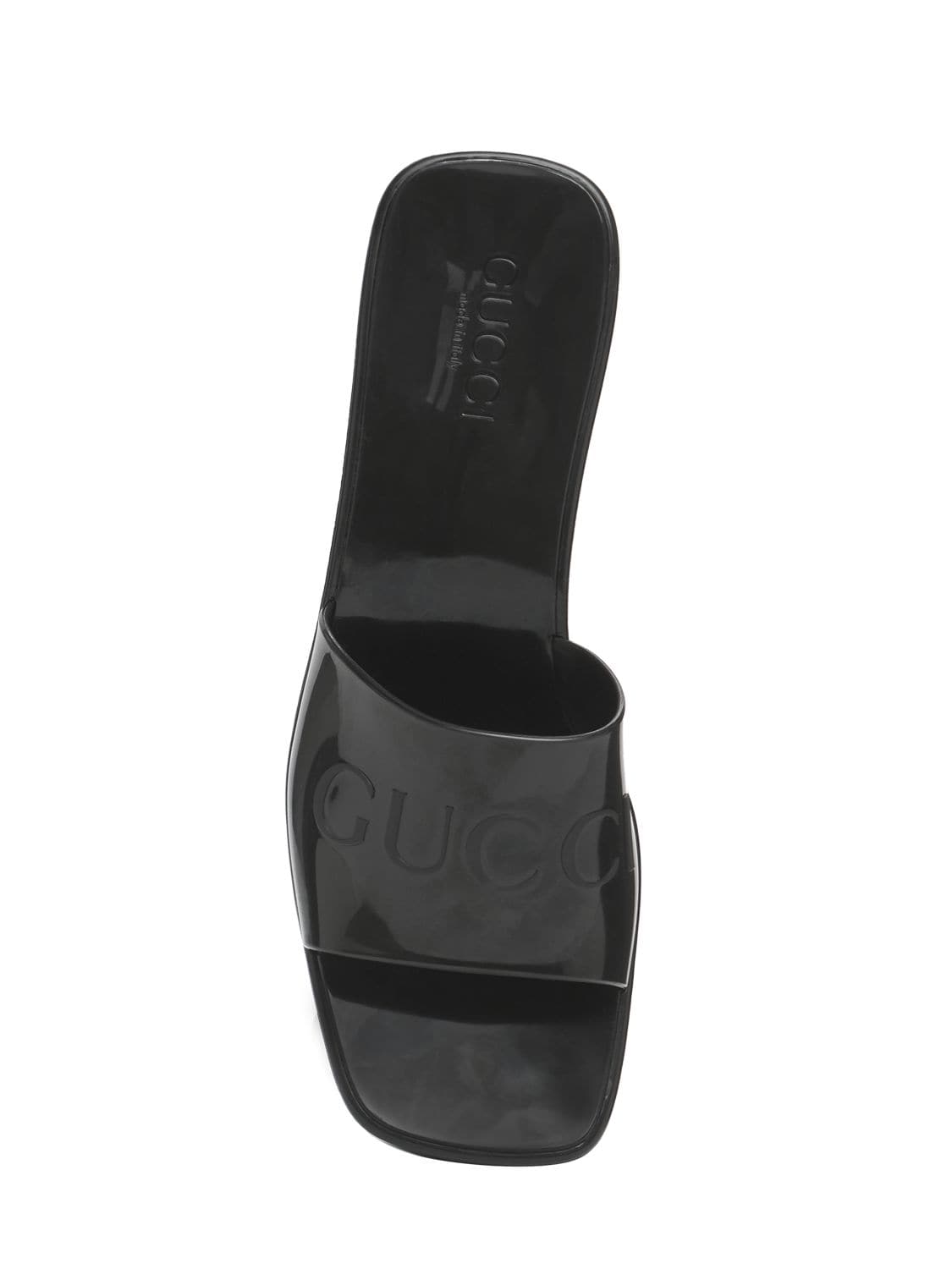 Shop Gucci 60mm Rubber Slide Sandals In Black