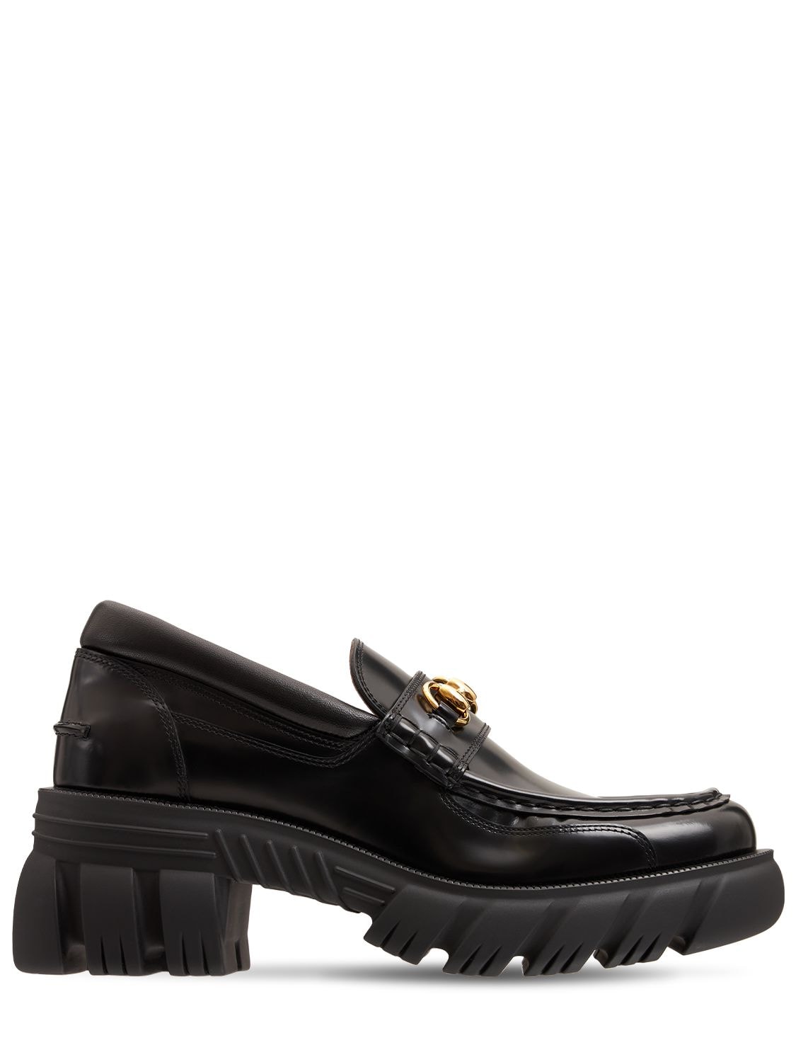 GUCCI 40mm Romance Brushed Leather Loafers
