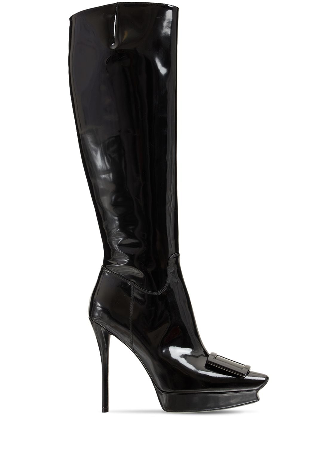 ROGER VIVIER 120MM PATENT LEATHER TALL BOOTS,74II9S006-QJK5OQ2