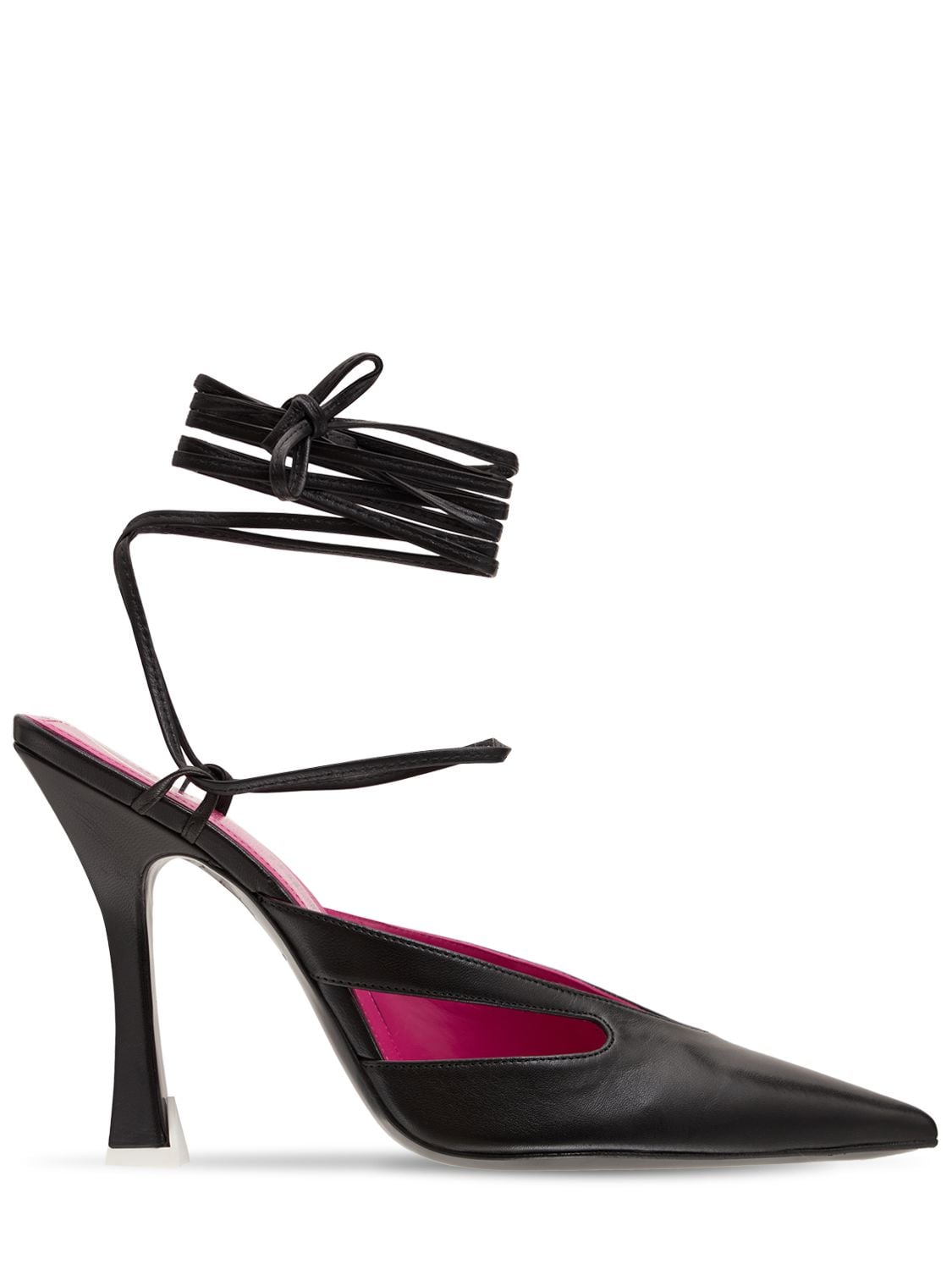 Shop Attico 105mm Anais Leather Mules In Black