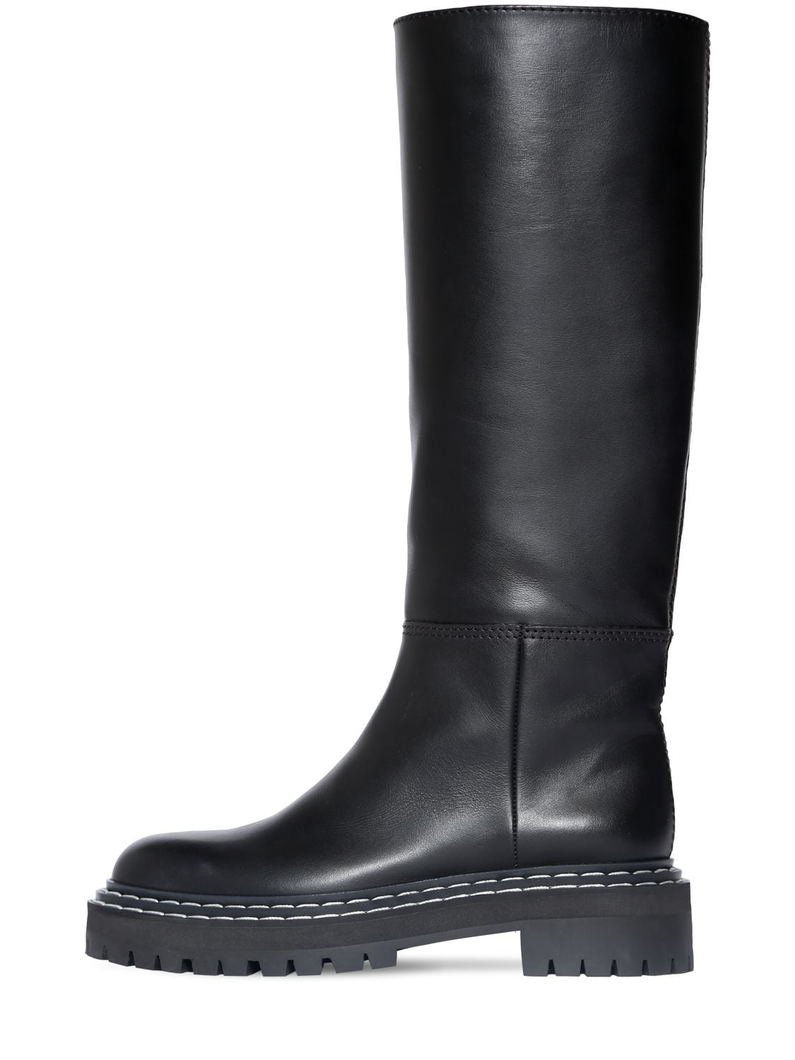 Proenza Schouler 30mm Lug Leather Tall Boots In Black ModeSens