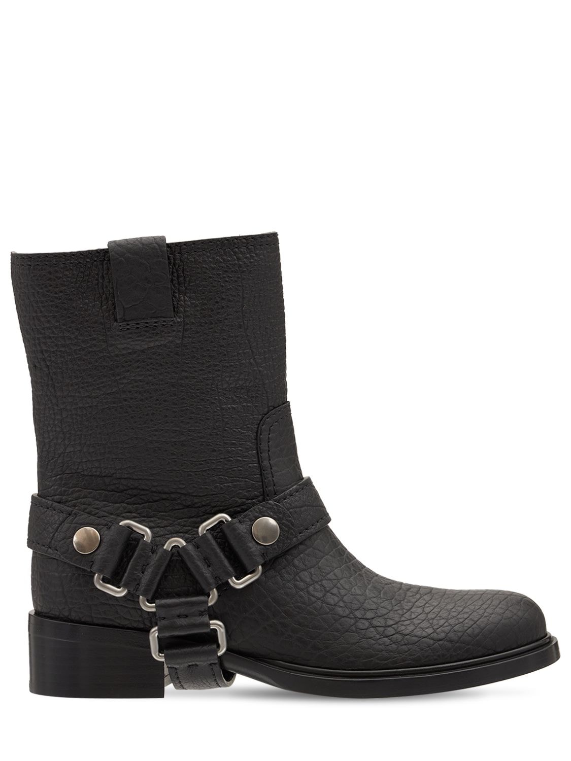 40mm Leather Biker Boots