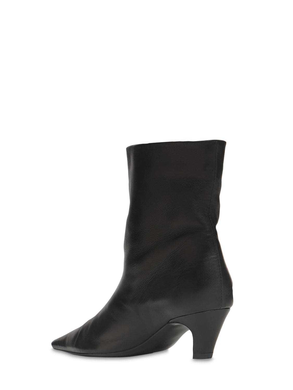 Shop Khaite 50mm Arizona Leather Ankle Boots In Black