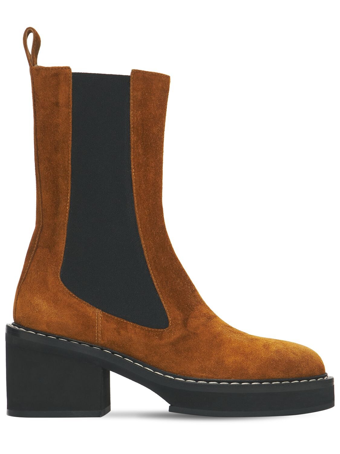 Khaite Calgary Block-heel Chelsea Booties In Tan