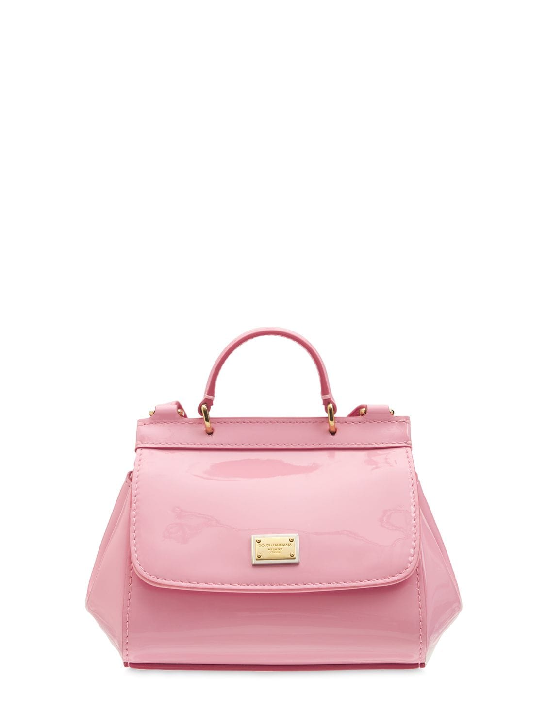 Dolce & Gabbana Kids Patent Leather Tote Bag - Pink