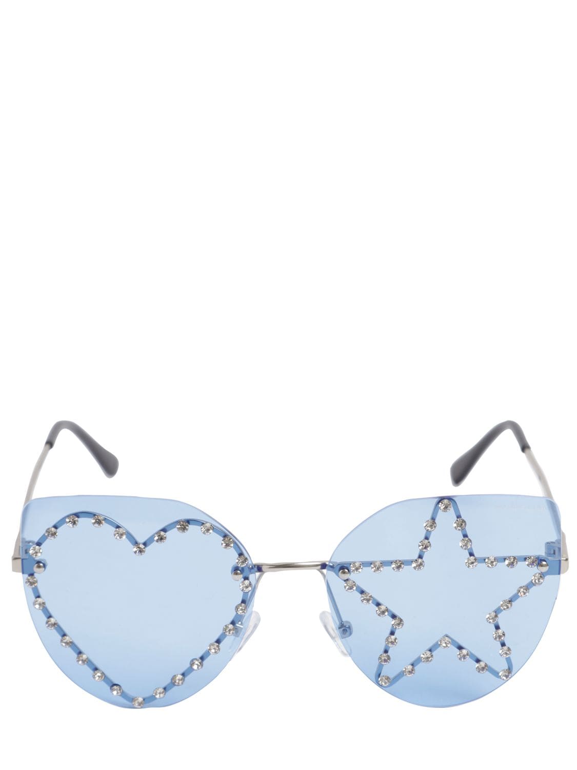 Monnalisa Kids' Heart & Star Sunglasses In Light Blue