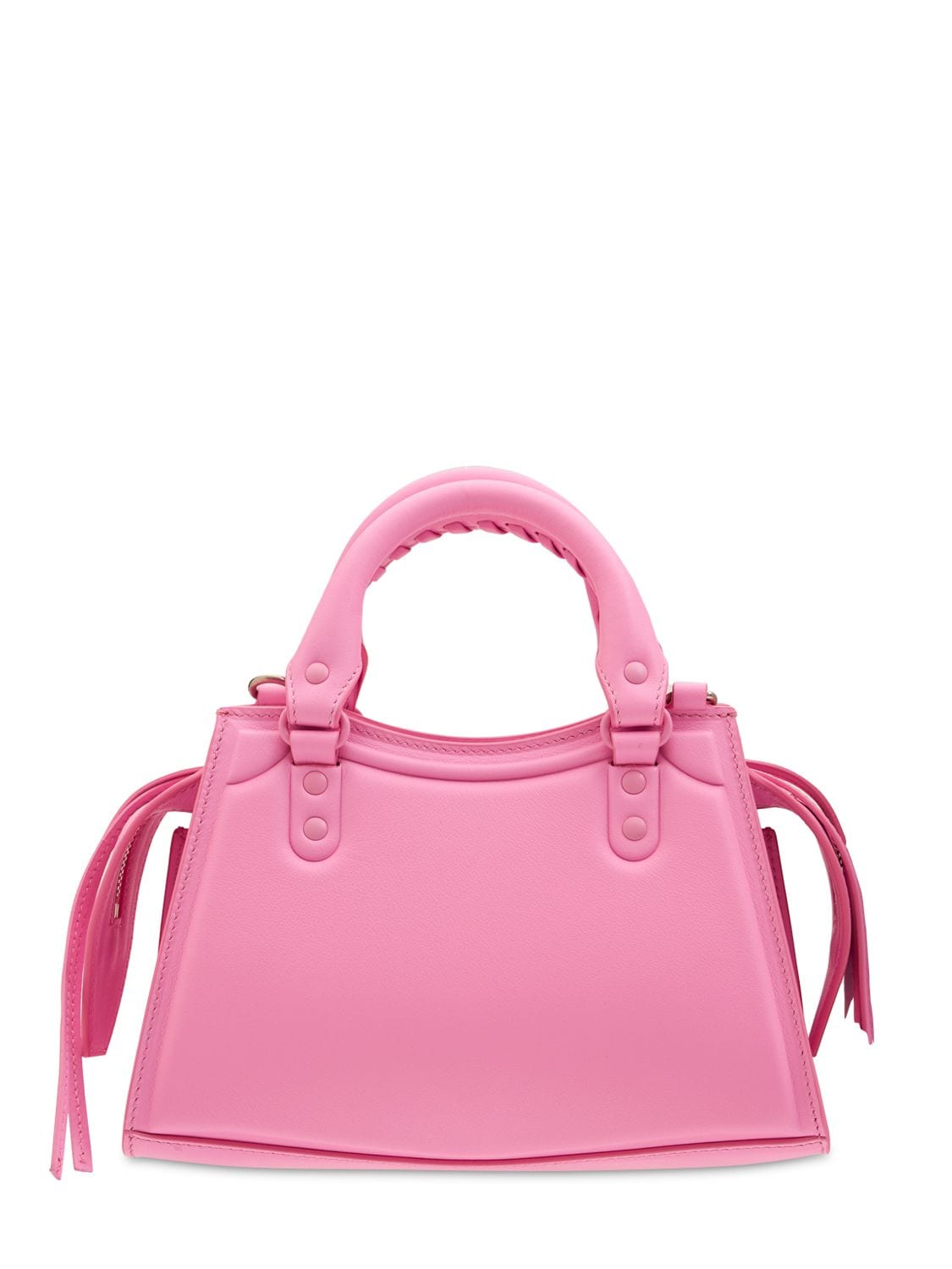 Balenciaga Mini Neo Classic Leather Top Handle Bag In 玫瑰红 | ModeSens