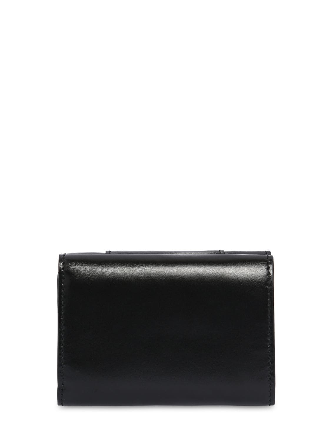 Shop Balenciaga Mini Hourglass Smooth Leather Wallet In Black
