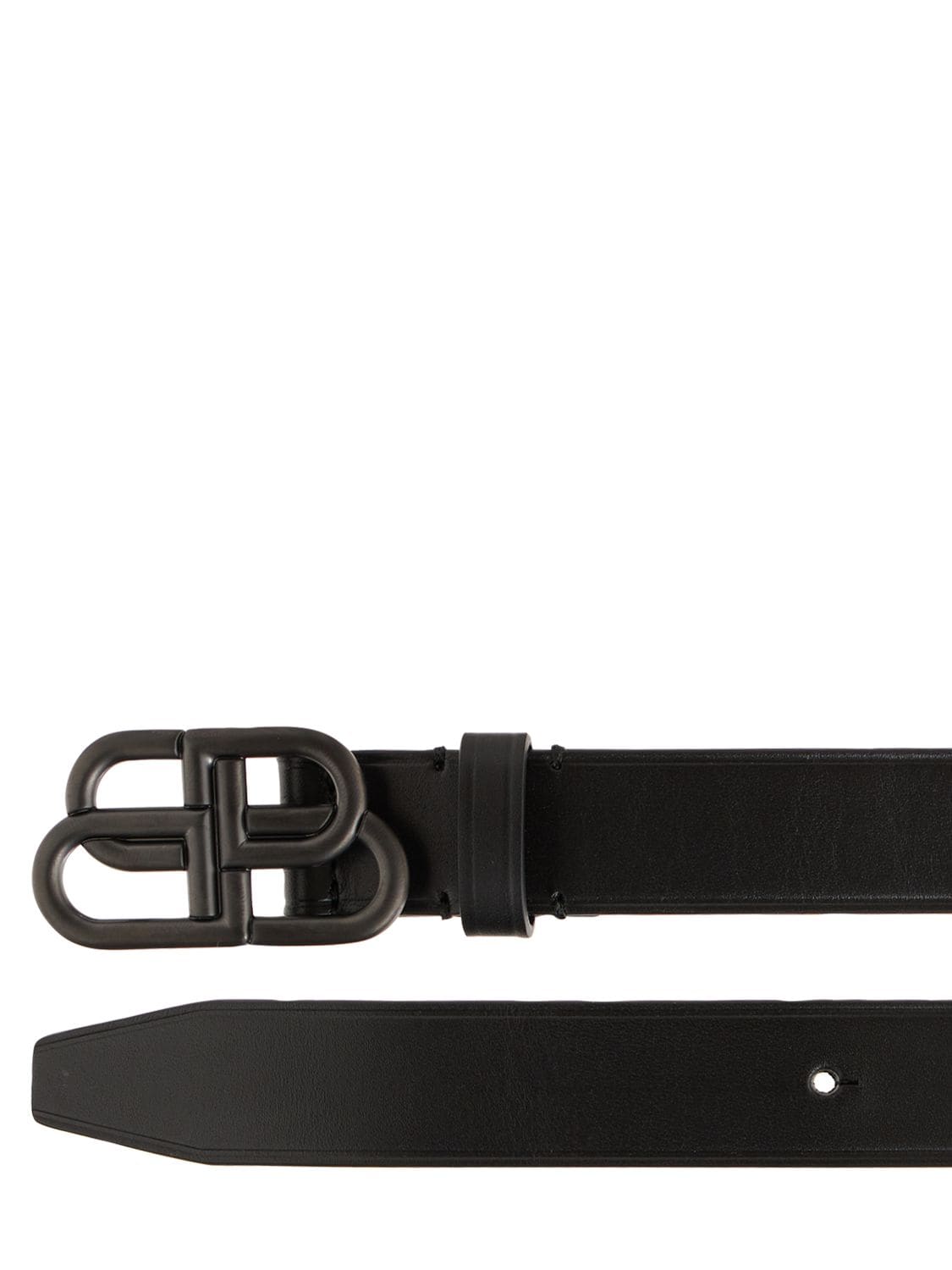 Shop Balenciaga 2.5cm Leather Belt In Чёрный