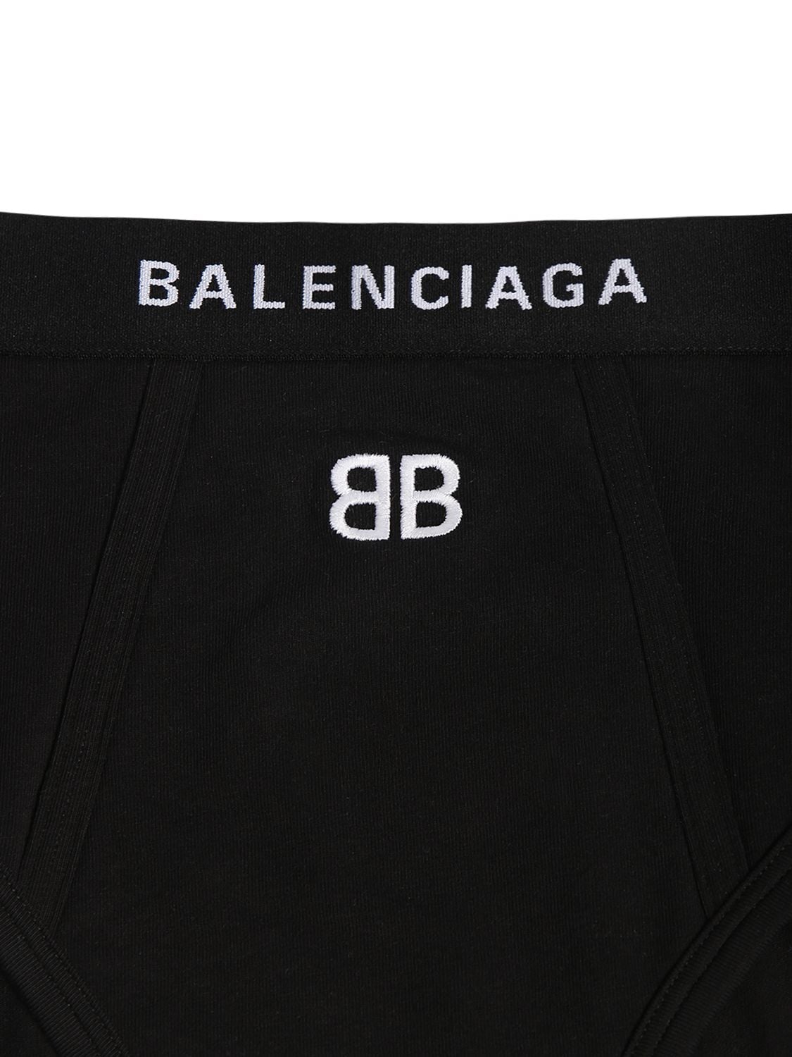 Shop Balenciaga Cotton Jersey Sport Briefs In Schwarz