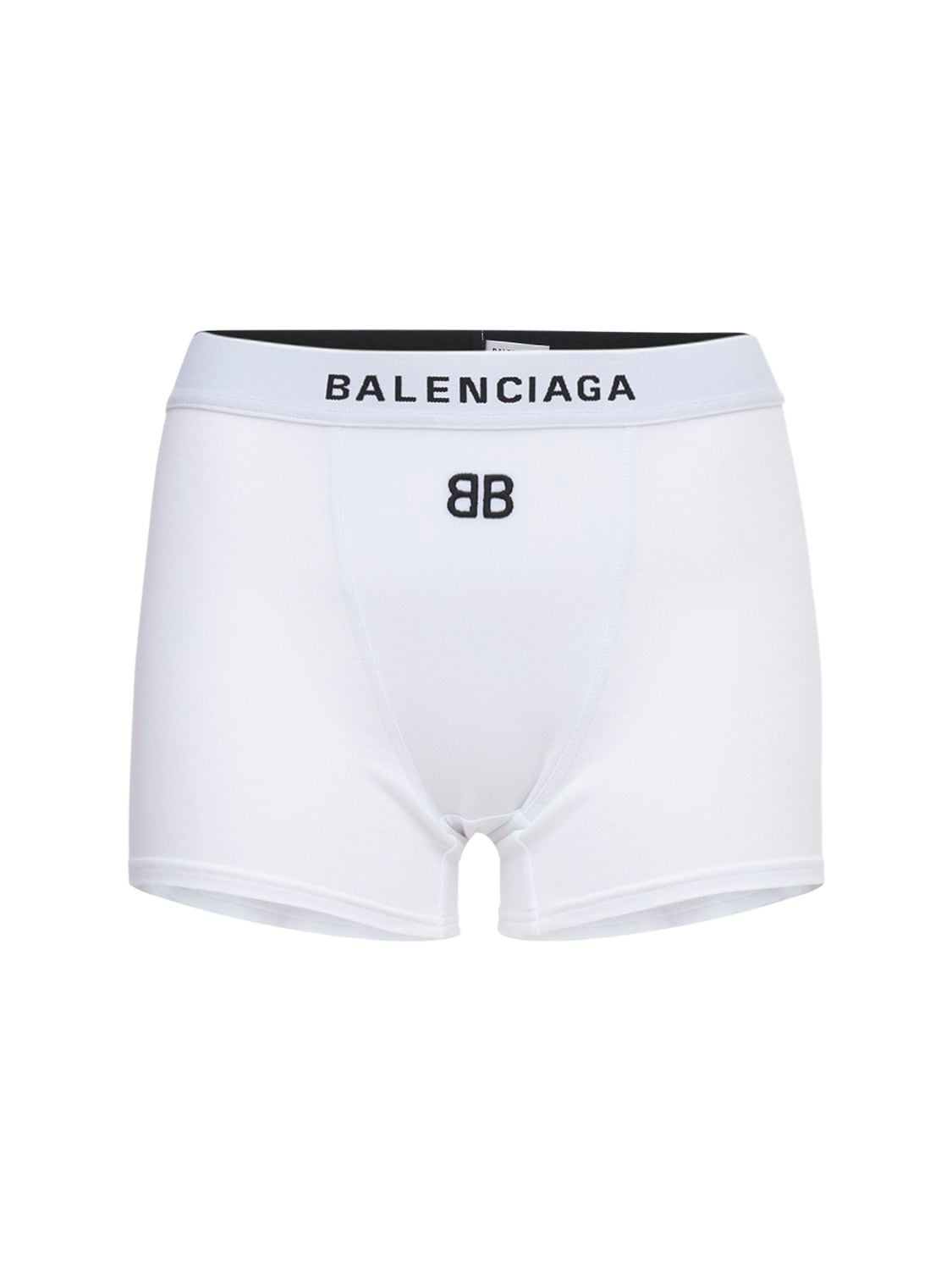 BALENCIAGA Stretch Cotton Jersey Mini Sport Shorts