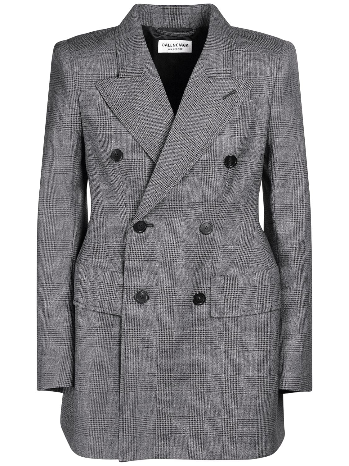 Balenciaga Prince Of Wales Wool Blazer In Grau | ModeSens