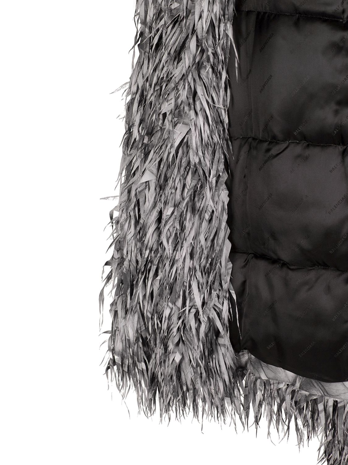 Shop Balenciaga Laser Cut Faux Fur Jacket In 白色,黑色