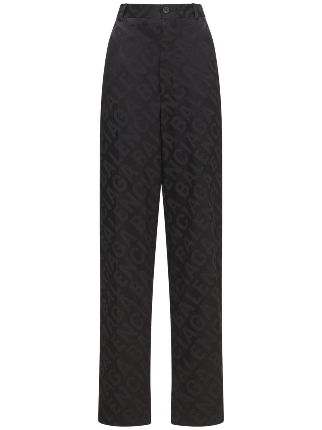 Balenciaga Viscose Blend Jacquard Baggy Pants In Black | ModeSens