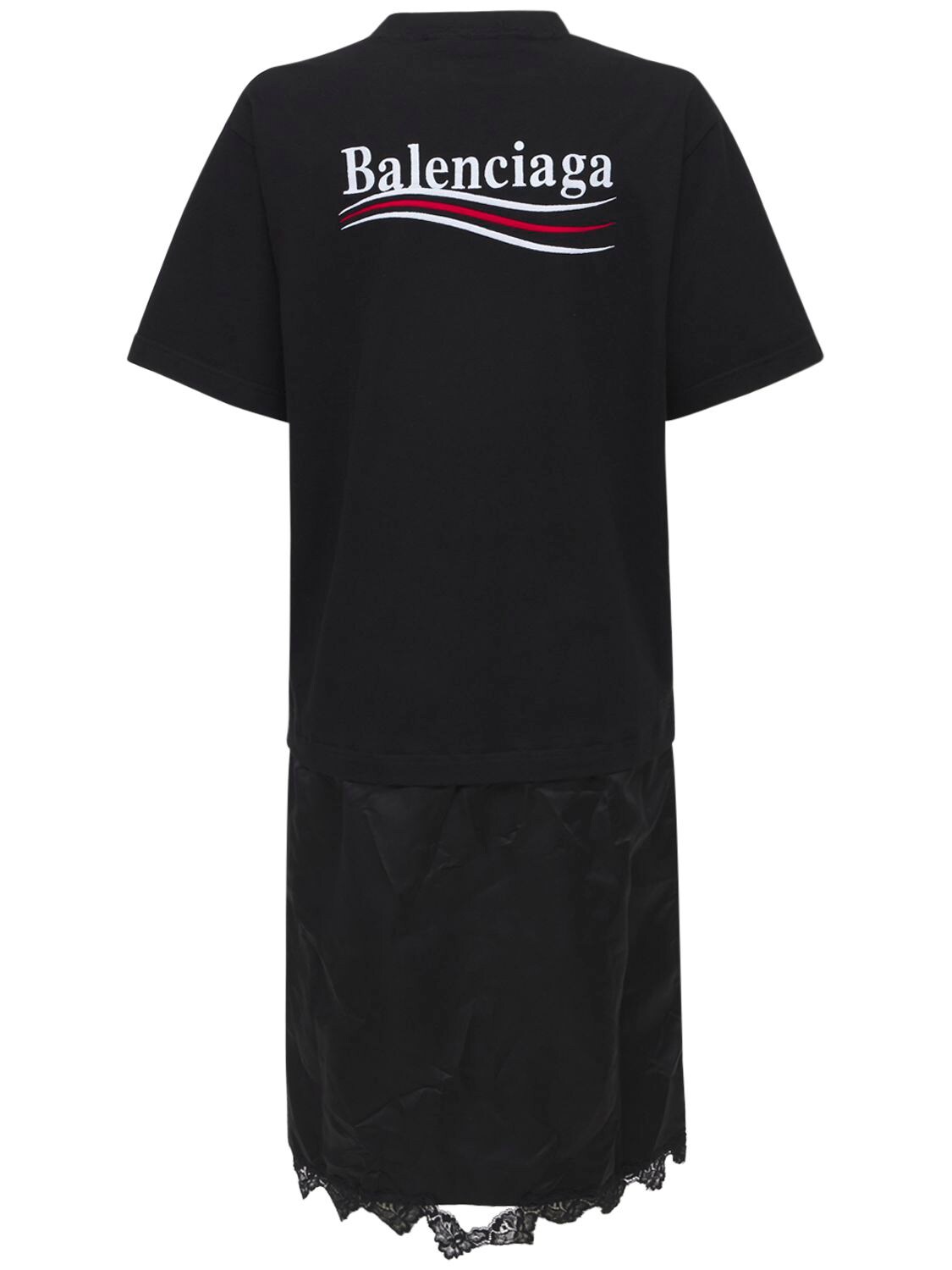 Shop Balenciaga Cotton Jersey T-shirt Dress In 블랙,화이트