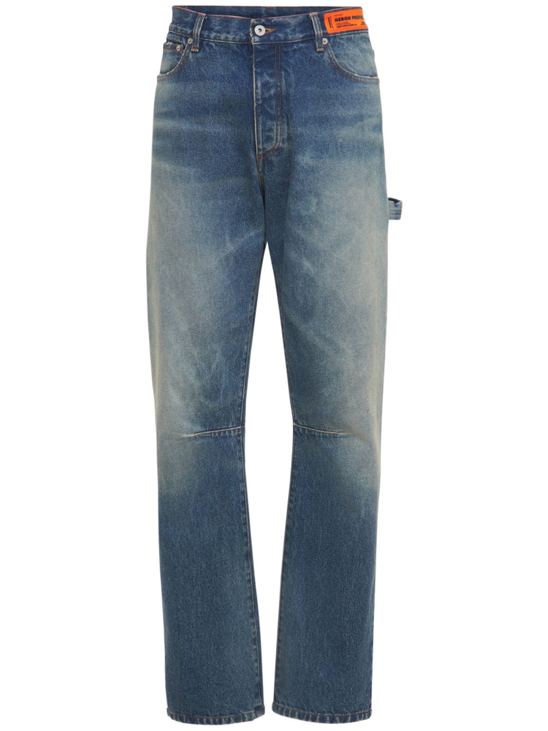 HERON PRESTON 拉环设计阔腿棉质牛仔裤,74IIVU016-NDAWMA2