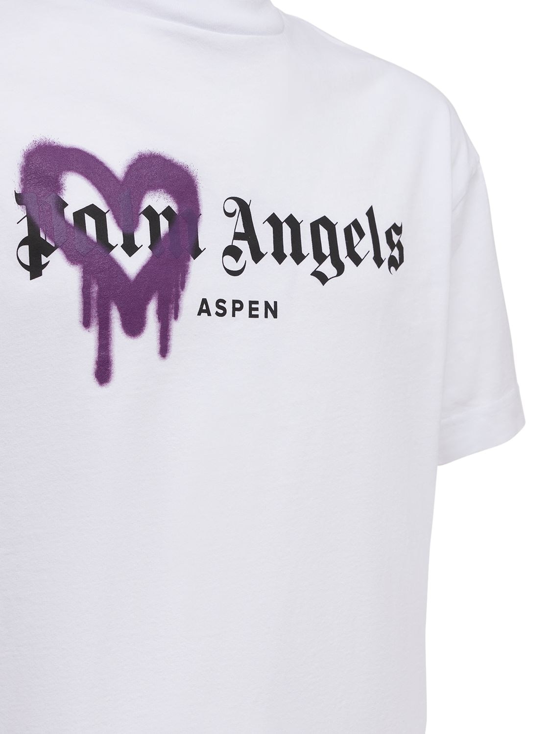 palm angels Pink Spray Heart t shirt men