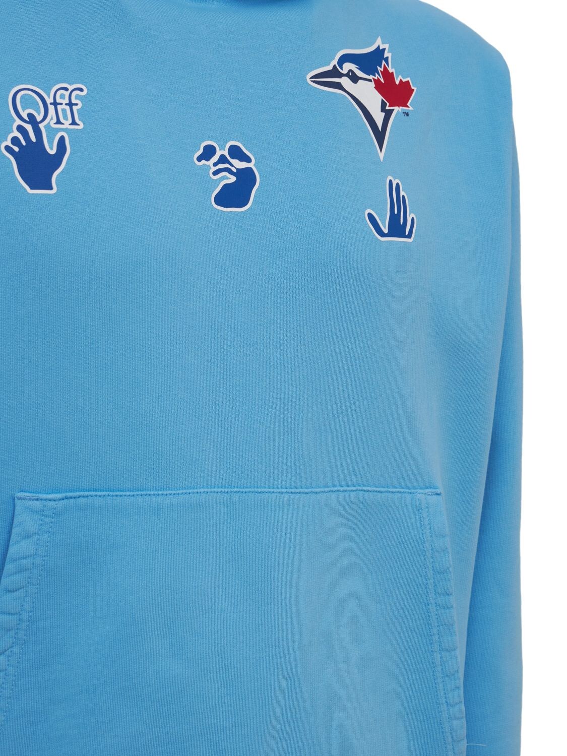 Off-White x MBL Blue Jays logo-print Hoodie - Farfetch