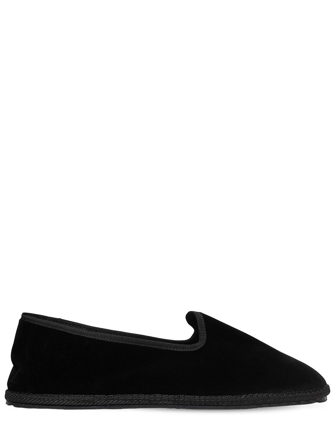 Vibi Venezia 10mm Nero Velvet Loafers In Black