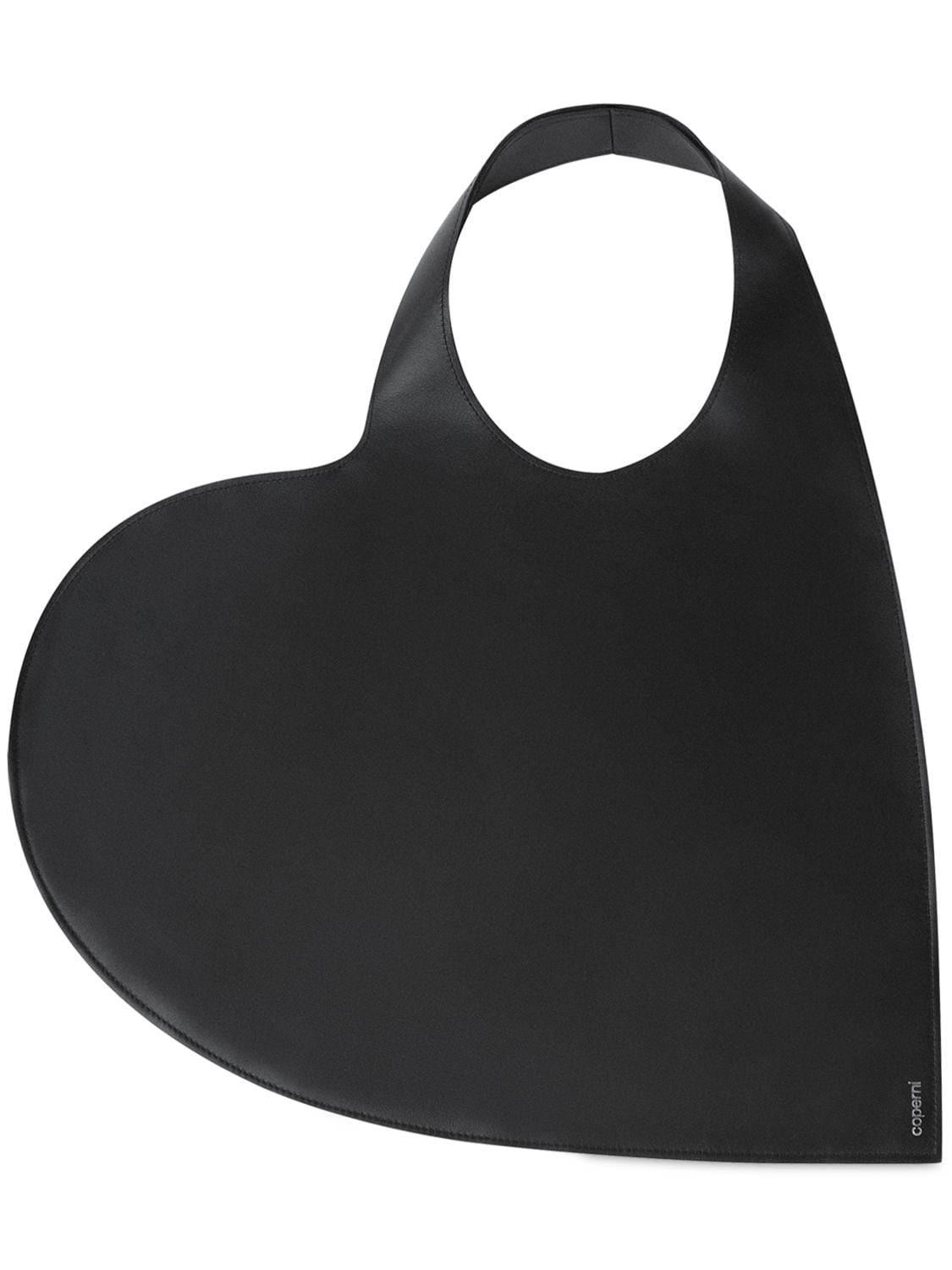 Shop Coperni Heart Leather Shoulder Bag In Black
