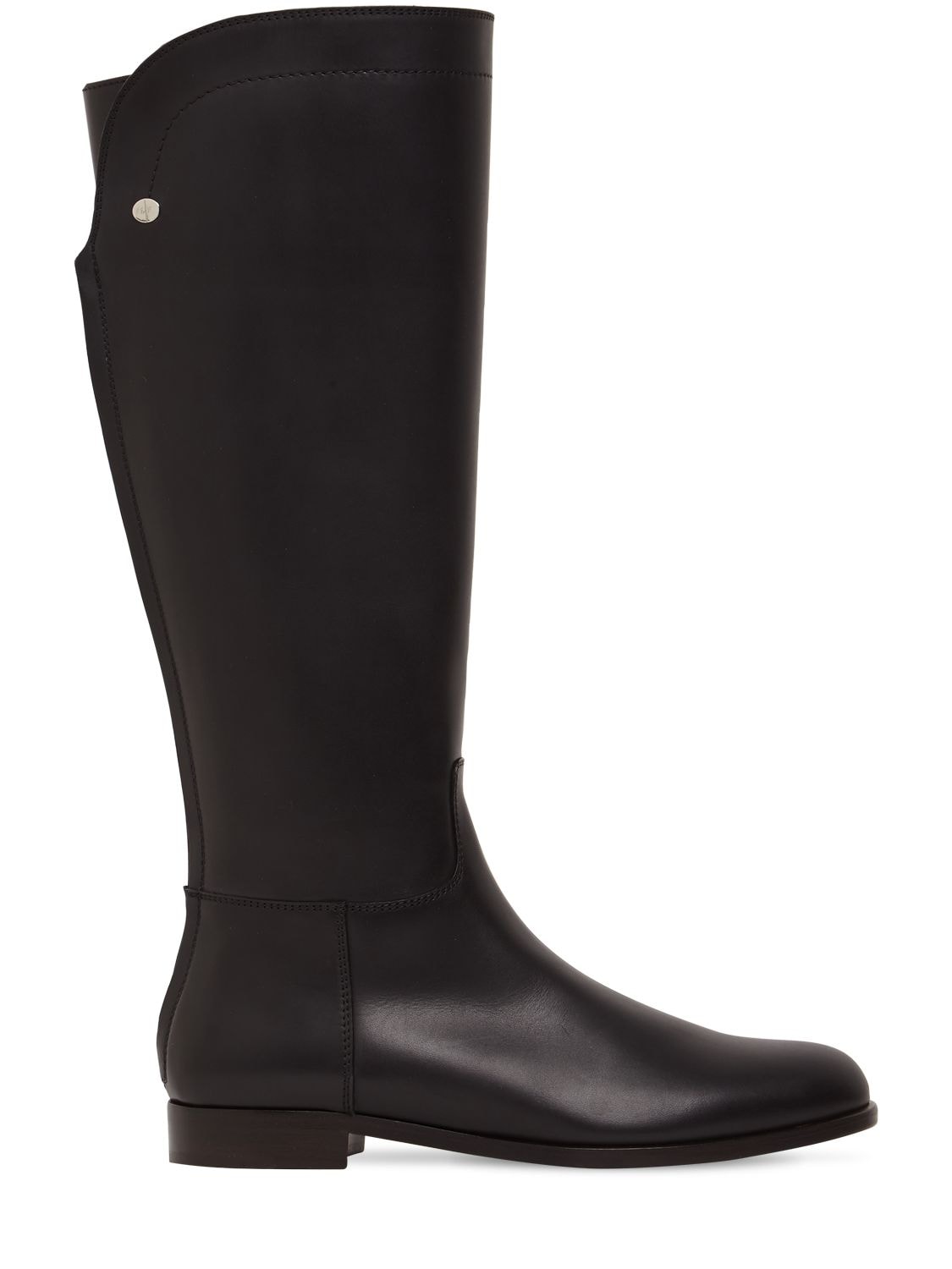 Loro Piana - 20mm welly leather tall boots - Black | Luisaviaroma