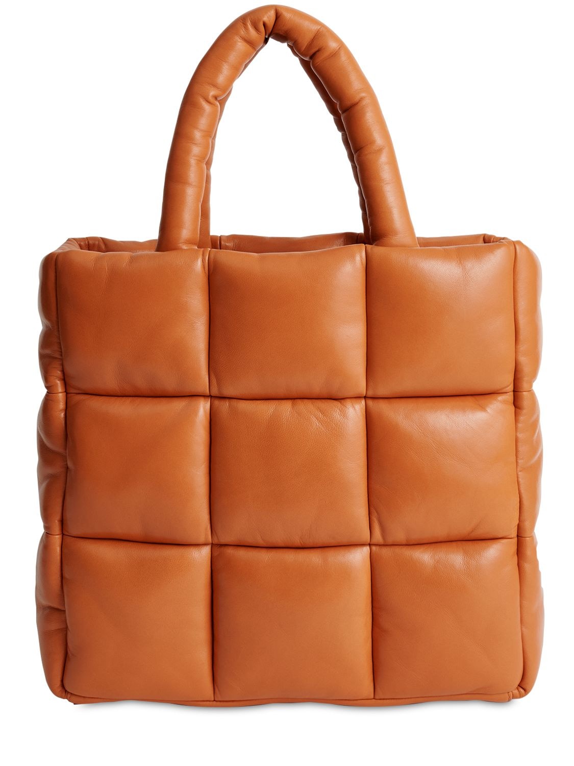 Stand Studio Assante Quilted Leather Tote Bag In Mandarine