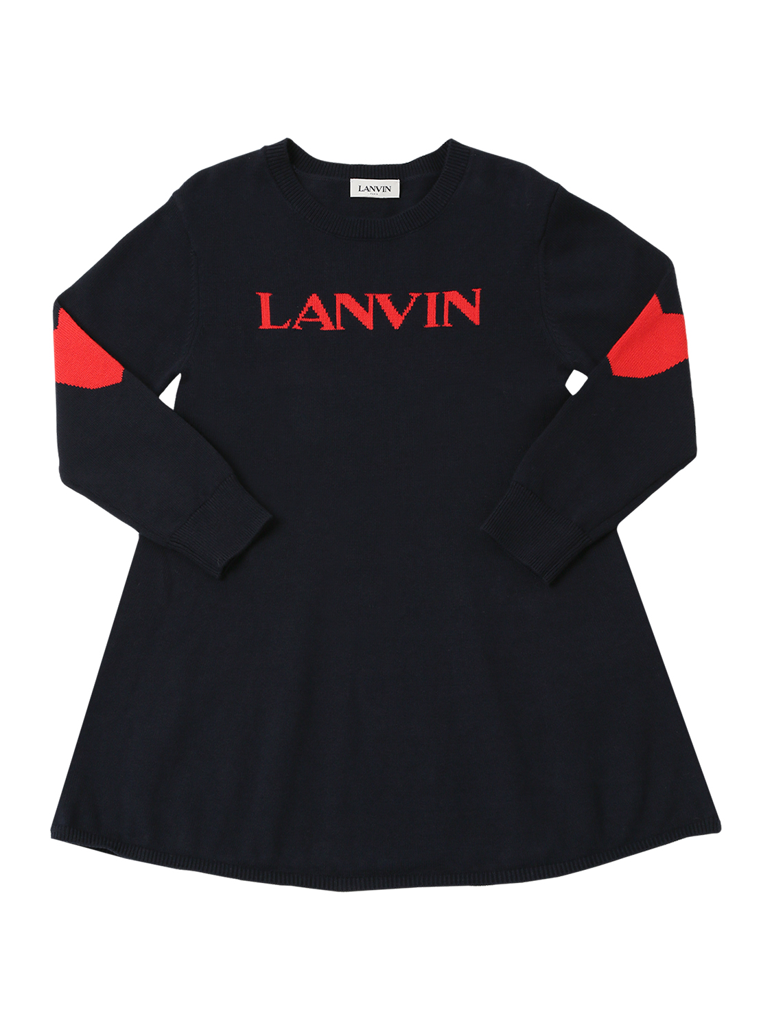 Kleid Aus Baumwoll/wollstrick Mit Logo