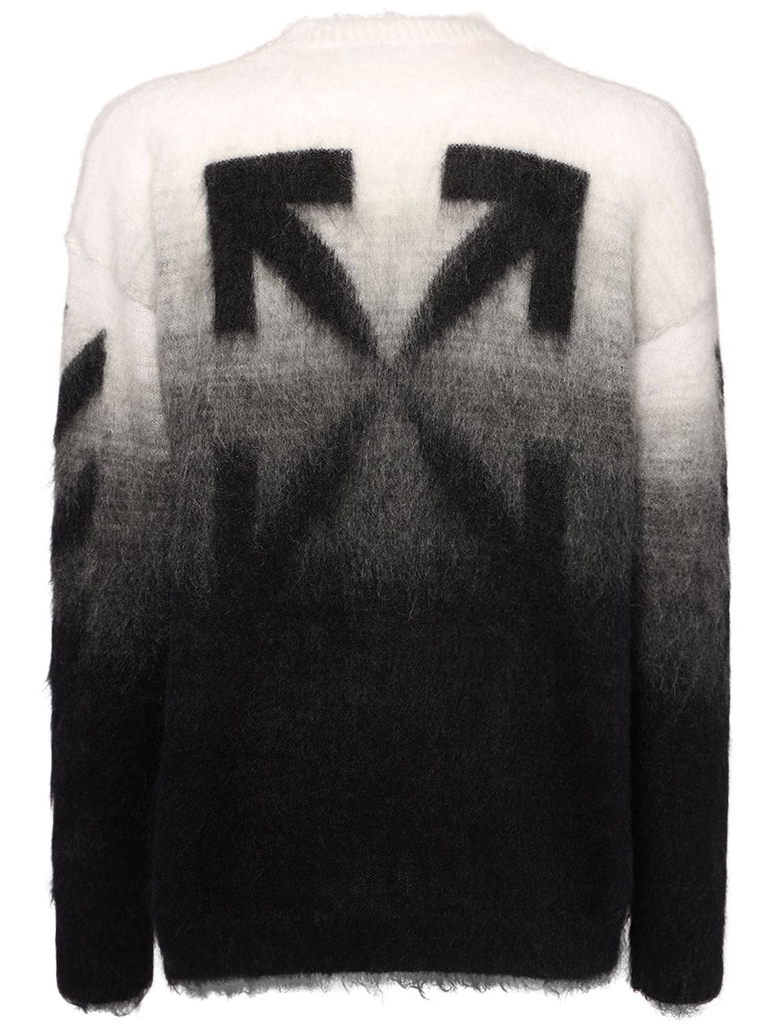 Off-white Diag Brushed Mohair Blend Knit Sweater In Black
