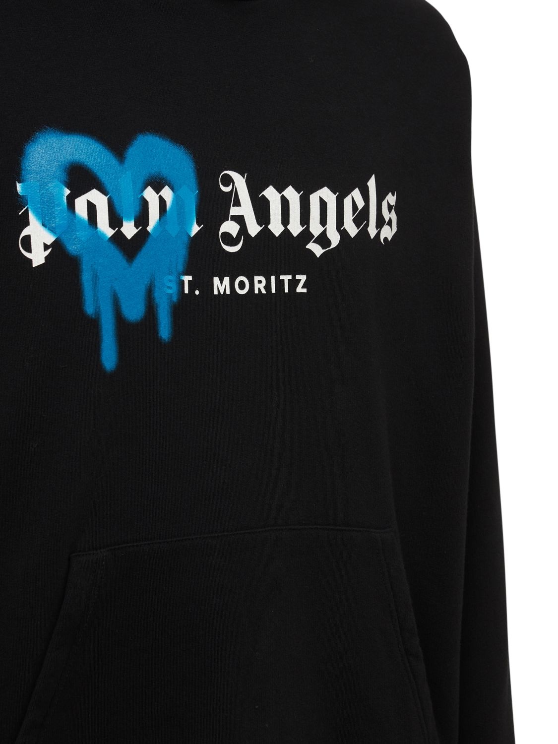 Palm Angels Palm Angels Moritz Heart Sprayed T Shirt White/blue