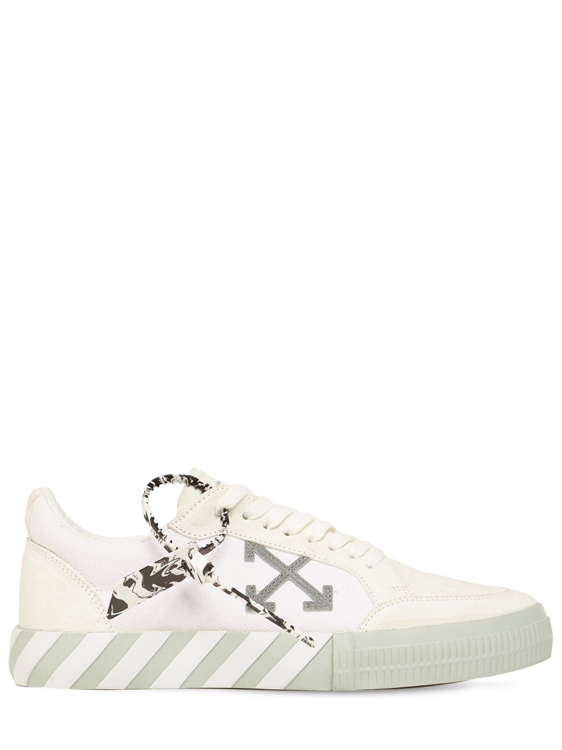 Off-white Vulcanized Canvas Low Sneakers In Weiss,grün