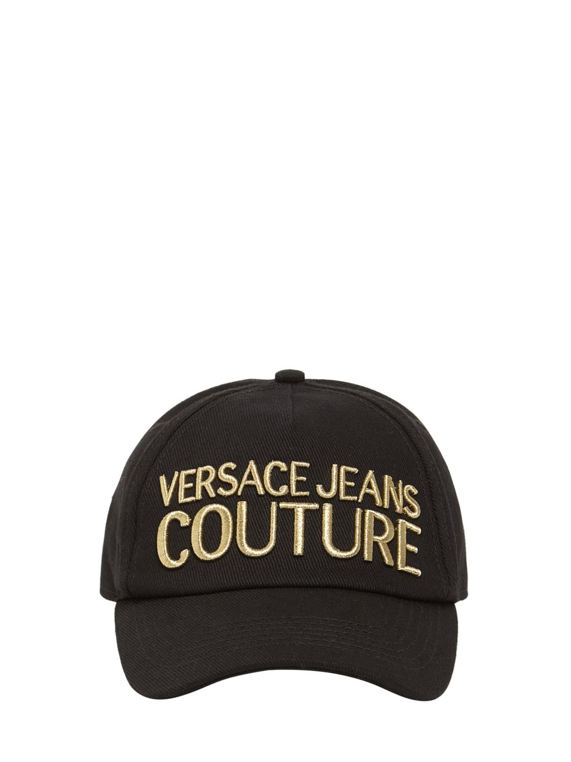 VERSACE JEANS COUTURE LOGO EMBROIDERY COTTON BASEBALL CAP,74IK2C017-RZG50
