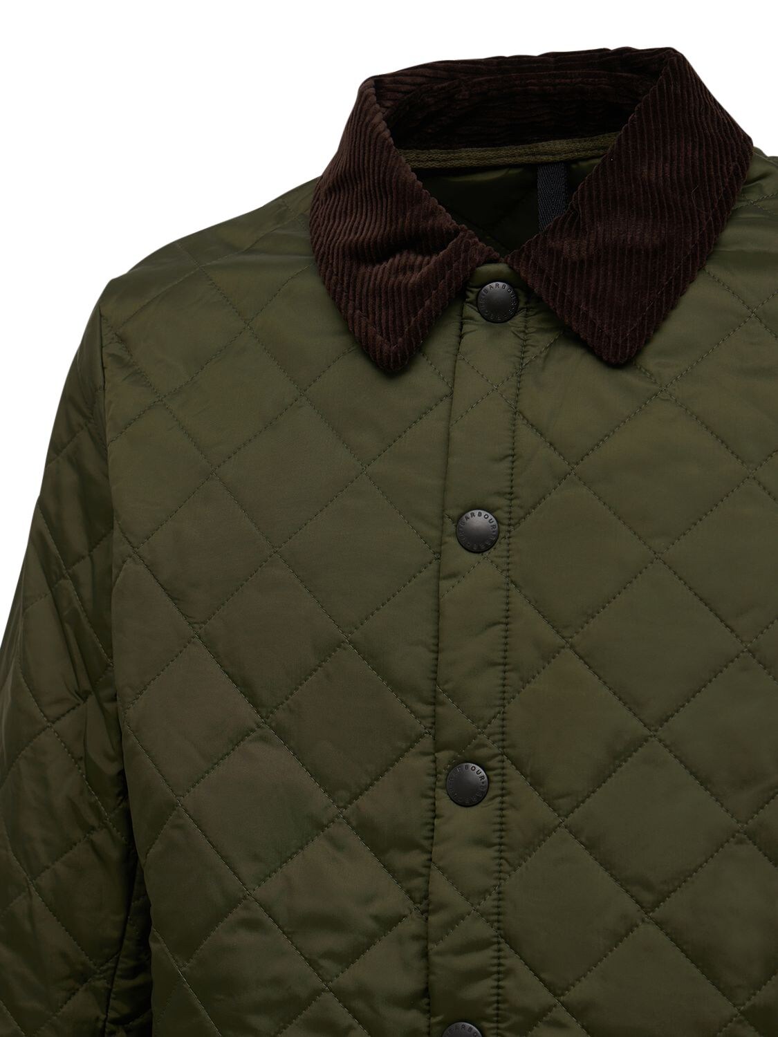 Shop Barbour Liddesdale Quilted Nylon Jacket In Olive Green