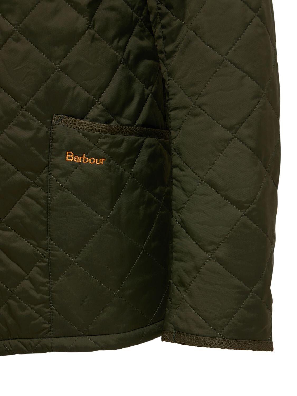 Shop Barbour Liddesdale Quilted Nylon Jacket In Olive Green