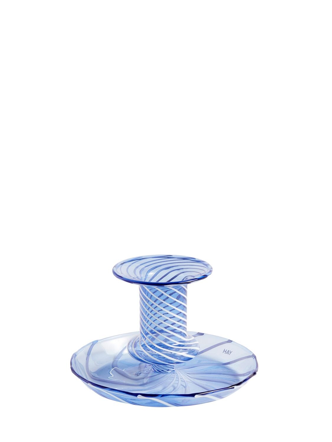 Shop Hay Flare Stripe Candle Holder In Blue