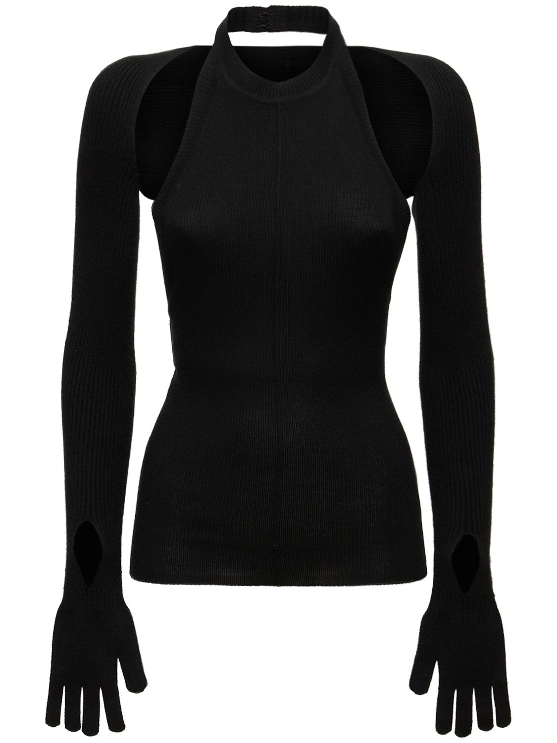Peter Do Cashmere & Silk Knit Sweater W/gloves In Black | ModeSens