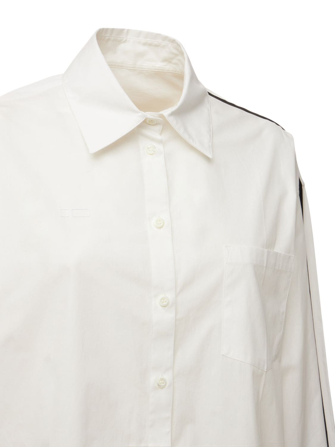 Shop Peter Do Cotton Blend Poplin Classic Shirt In White,black