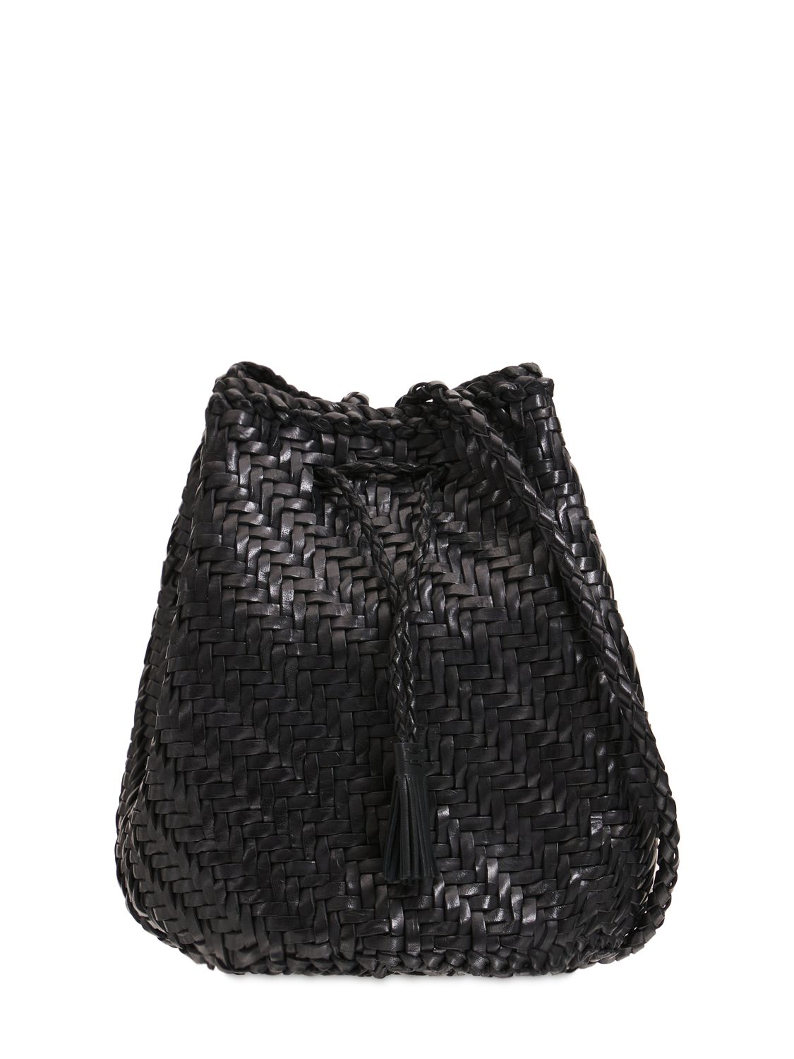 Gewebte Ledertasche „pompom Double J“