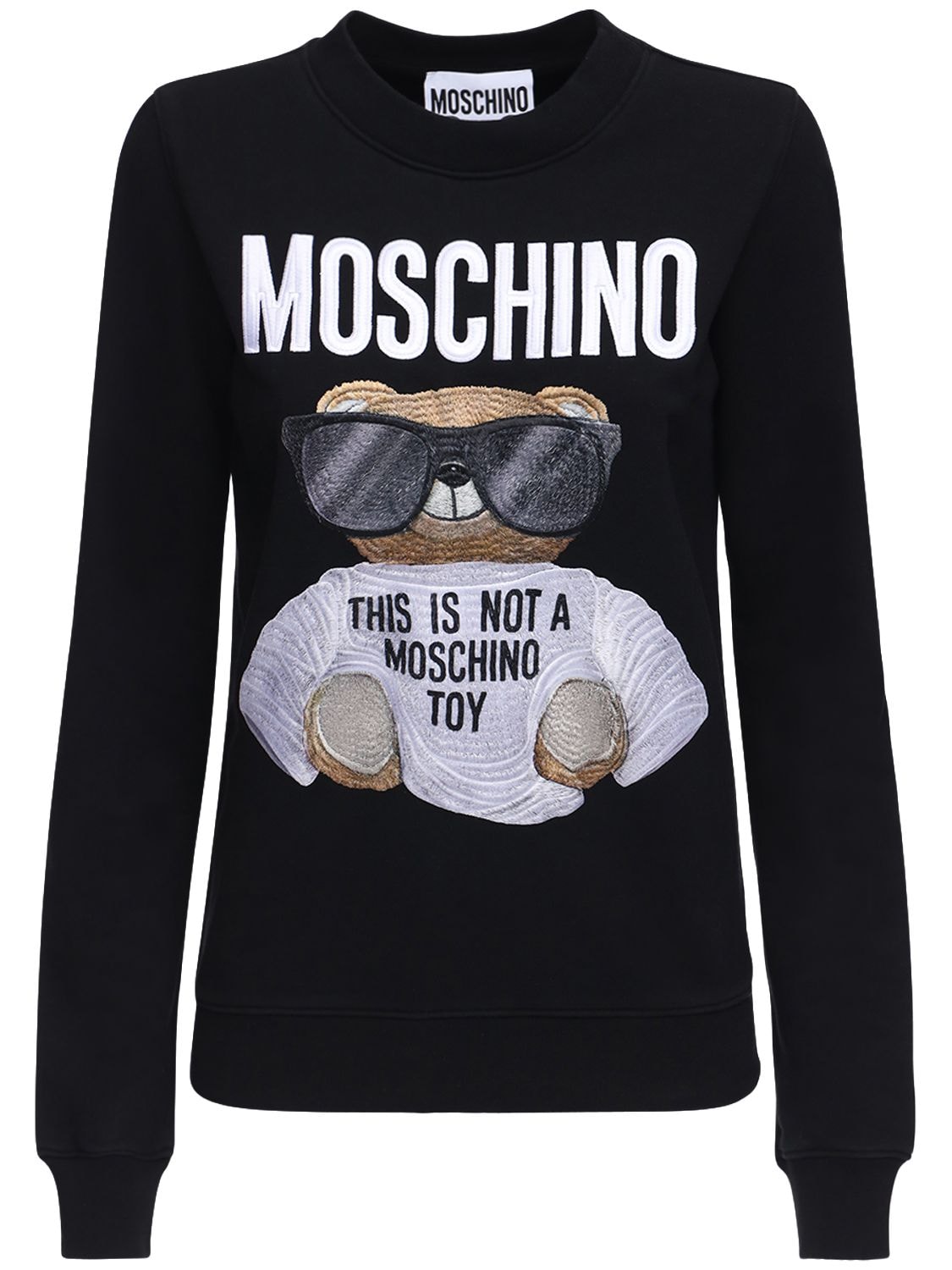 Moschino Bear Jersey  Sweatshirt In Black,multi