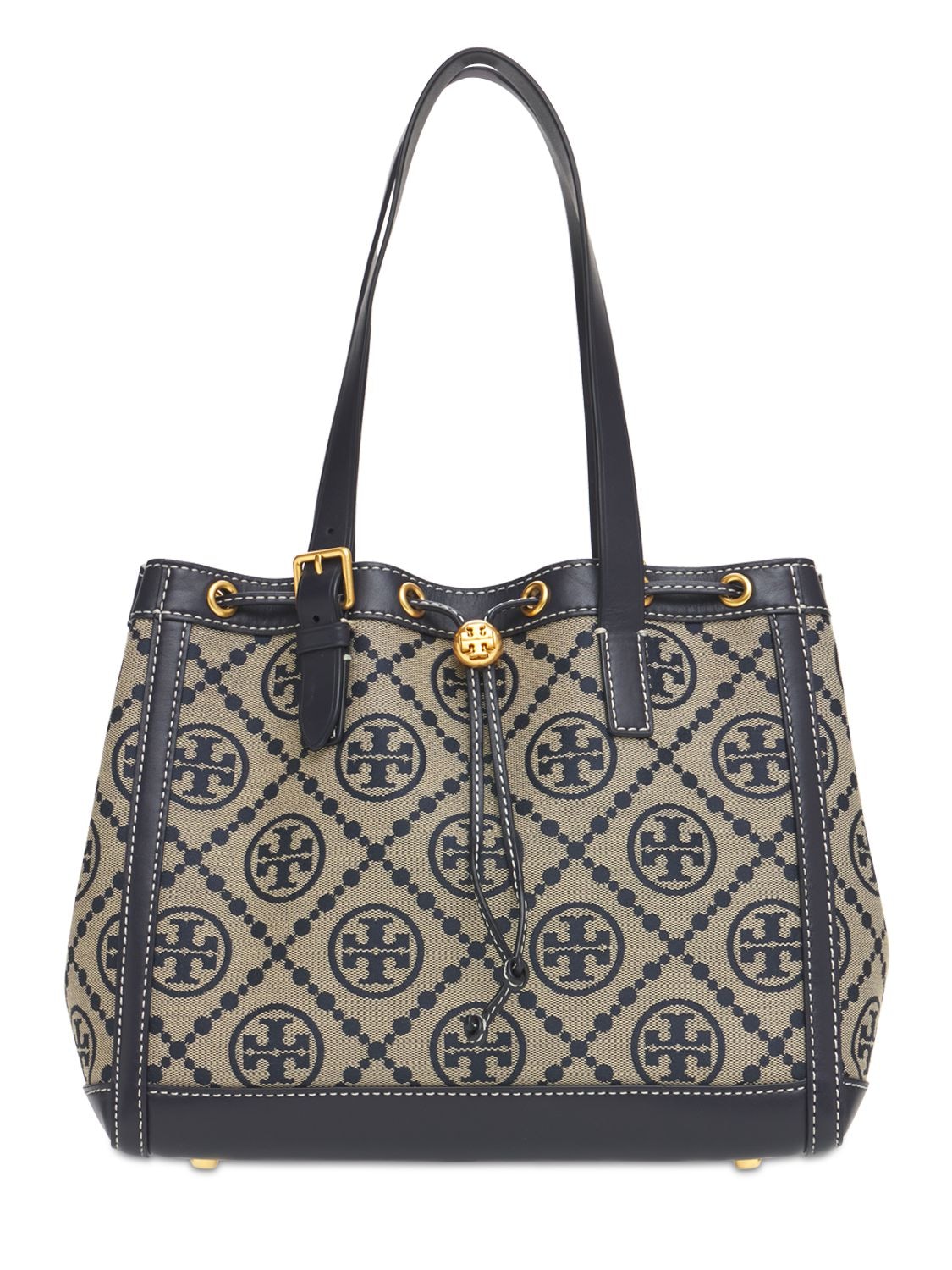 Tory Burch Perry Monogram Jacquard Small Triple Compartment Tote