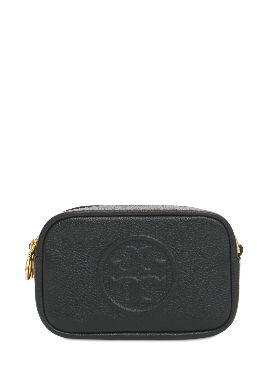 Tory Burch Perry Bombe Leather Camera Bag In Black