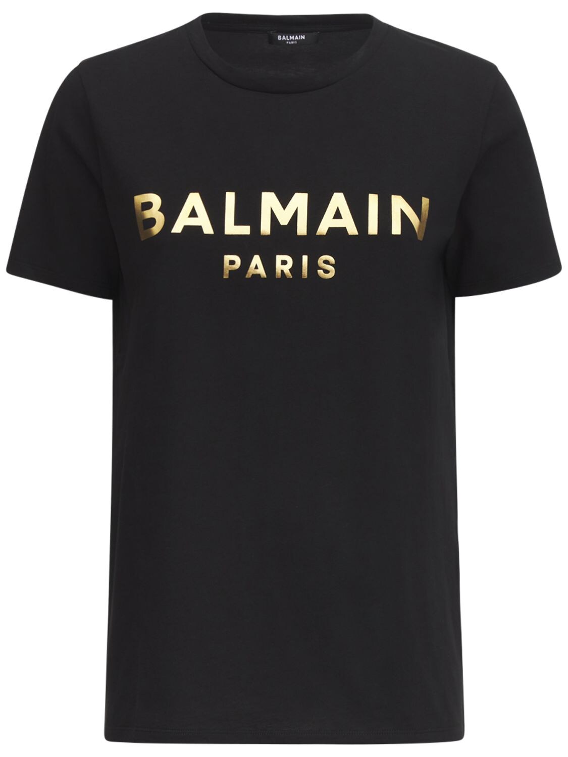 Balmain - Metallic logo organic cotton t-shirt - Black/Gold | Luisaviaroma