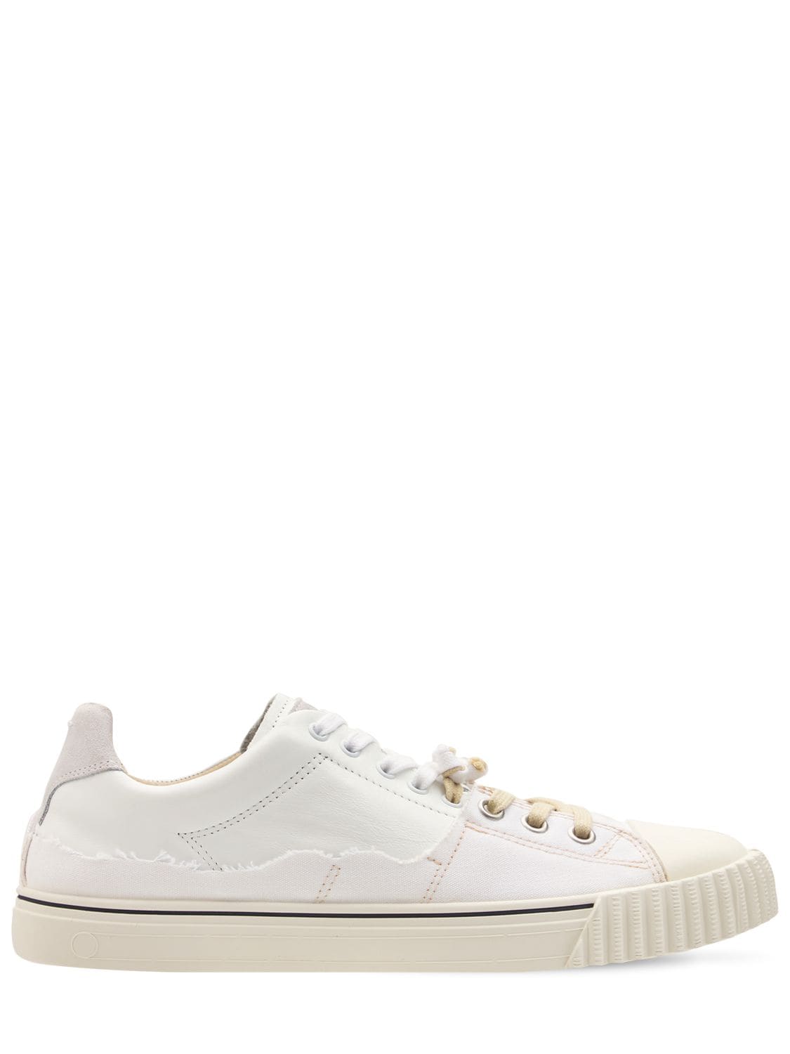 Low Top Cotton & Leather Sneakers