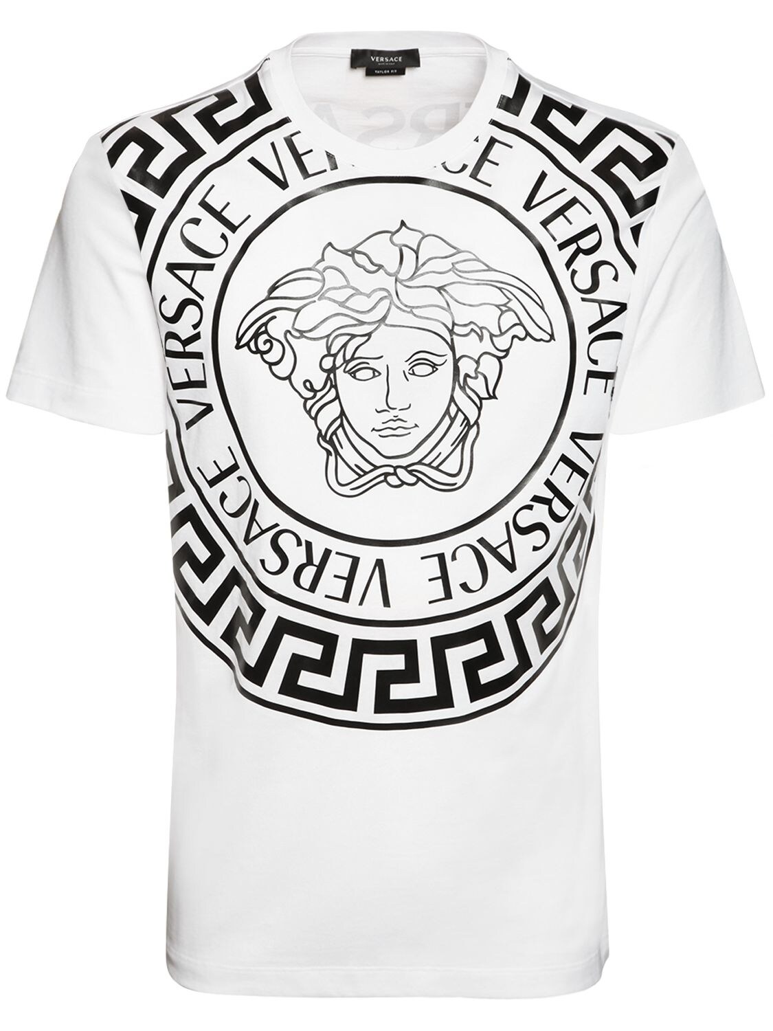 VERSACE MEDUSA印图织棉T恤,74ILEC005-MLCWMJA1